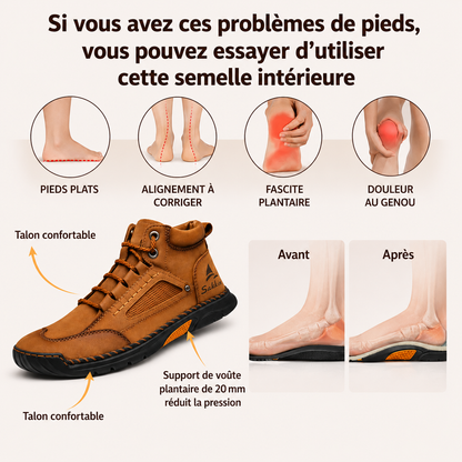 Bottes Confortables En Cuir Pour Hommes