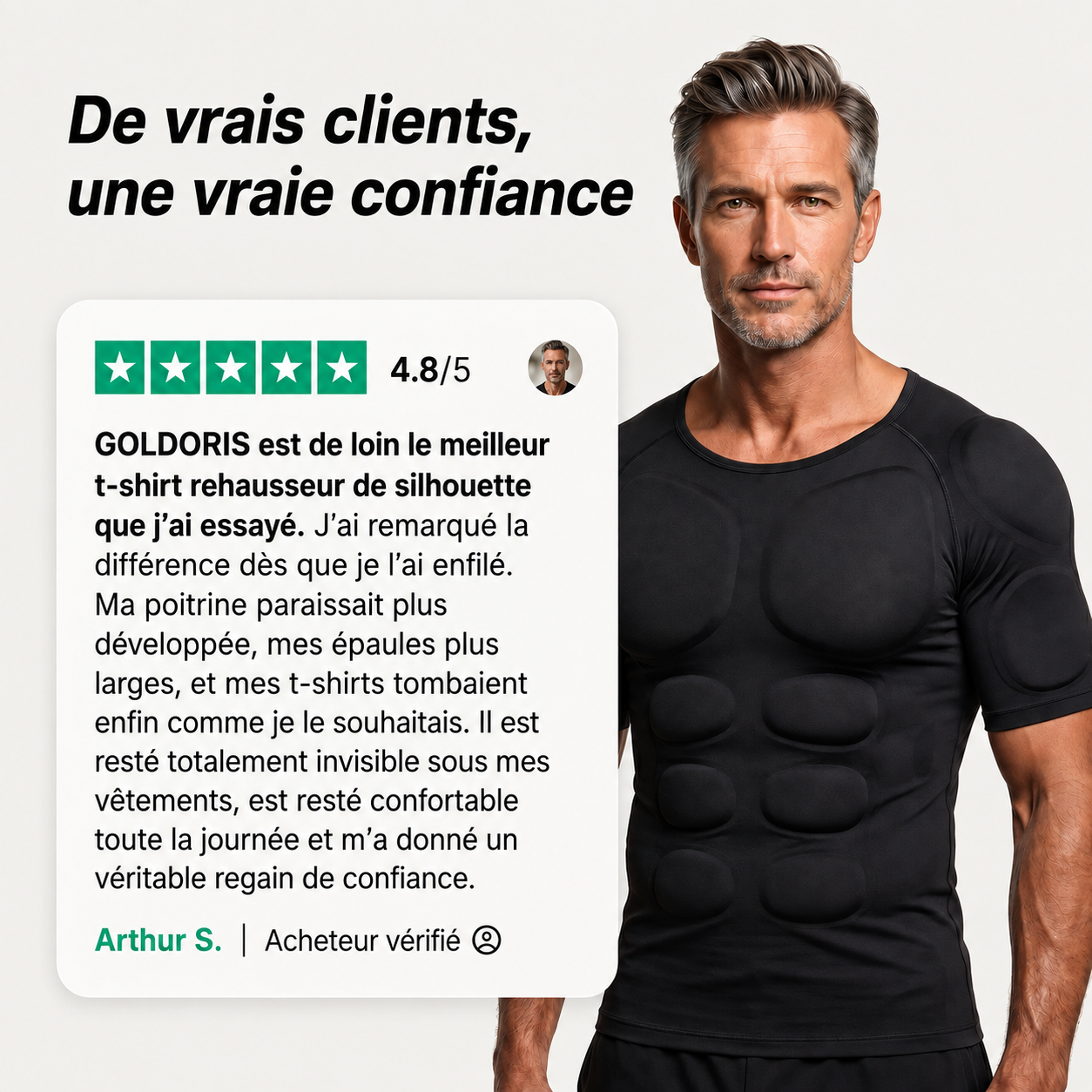 Muscle Boost T-shirt | Paraissez instantanément plus musclé, plus athlétique et plus confiant