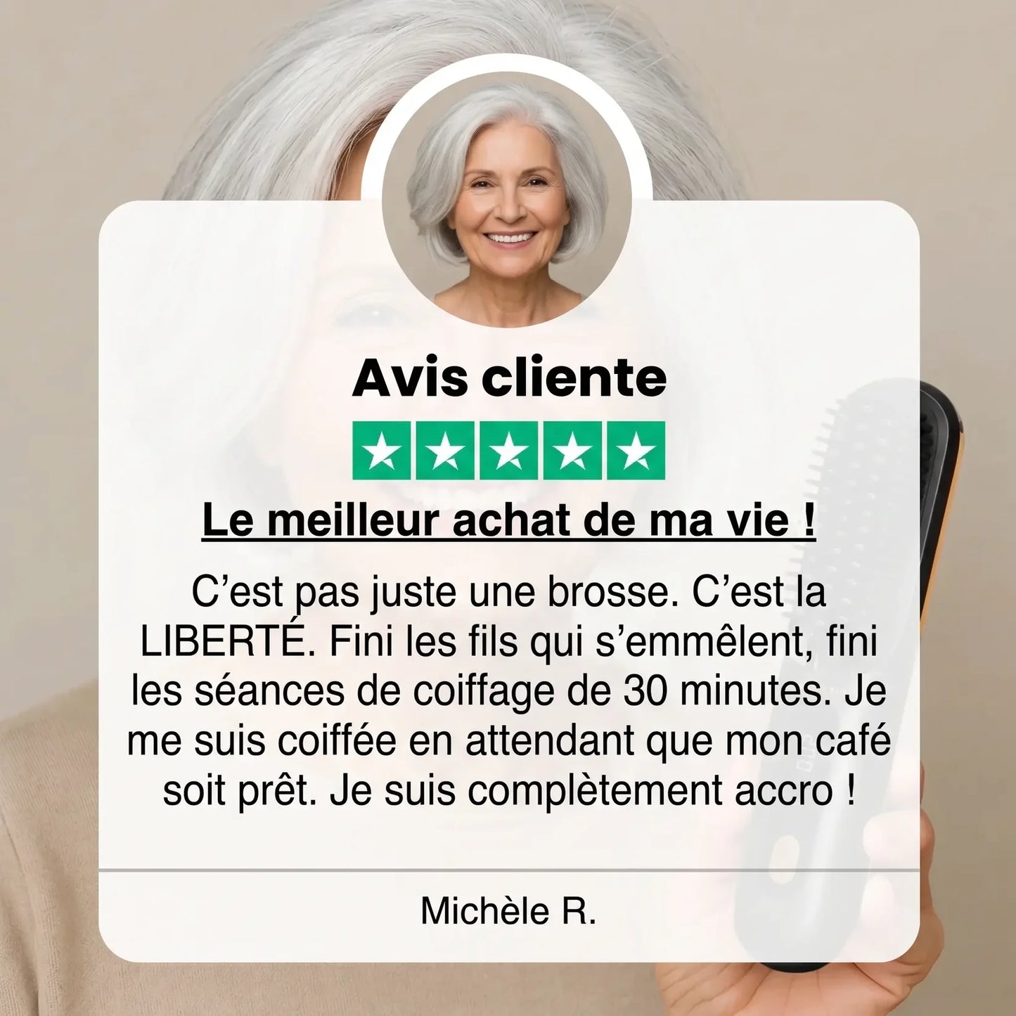La PREMIÈRE brosse coiffante intelligente pour cheveux courts